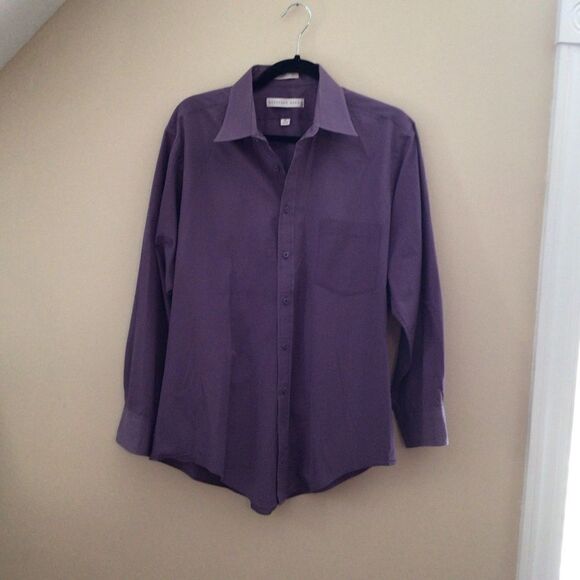 Geoffrey Beene Men's Purple Long Sleeve Button Down Shirt Size 16 32/33 - Picture 1 of 5